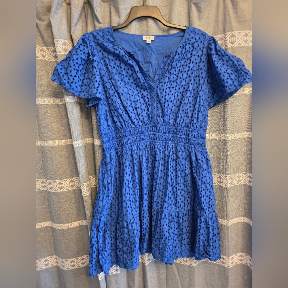 Crown & Ivy Blue Midi Dress Size XLARGE NWOT